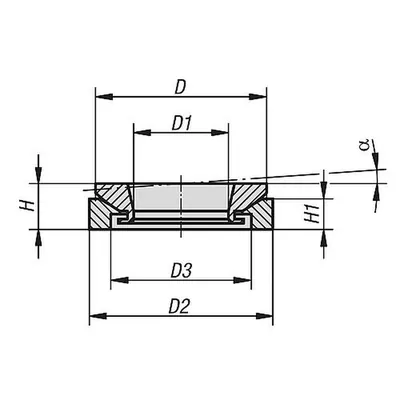 Produktbild von KIPP - KUGEL-AUSGLEICHSSCHEIBE, D1=36, D2=70, EDELSTAHL 1.4305 BLANK