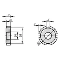 Produktbild von KIPP - NUTMUTTER DIN1804 M16X1,5, D2=32, H=7, FORM:W, EINSATZSTAHL BRÜNIERT