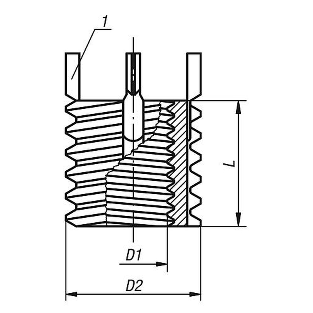 KIPP GEWINDEEINSATZ VERSTÄRKT, STAHL, M12, M18x1,5 Produktbild img2 L