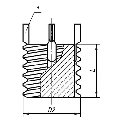 Produktbild von KIPP - GEWINDEEINSATZ VOLLKÖRPER STAHL, M22x1,5