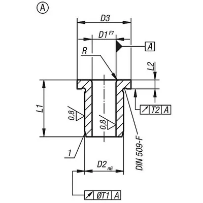Produktbild von KIPP - BOHRBUCHSE MIT BUND DIN172, FORM:A, EINSATZSTAHL 5X8X12