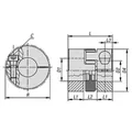 Produktbild von KIPP - ELASTOMER-KLAUENKUPPLUNG MIT RADIALER KLEMMNABE GR.12, D1=4, D2=4, L=26,