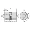 Produktbild von KIPP - ELASTOMER-KLAUENKUPPLUNG KLEMMUNG MIT GEWINDESTIFT GR.14, D1=10, D2=12, 