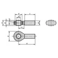 Produktbild von KIPP - GELENKKOPF DIN ISO 12240-4 MIT GLEITLAGERUNG M08X25 LINKSGEWINDE, D=8, A