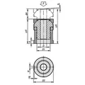 Produktbild von KIPP - HÖHENVERSTELL-ELEMENT M.KUGEL-AUSGLEICHSSCHEIBE, MIT KONTERMUTTER, D1=M4