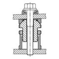 Produktbild von KIPP - HÖHENVERSTELL-ELEMENT M.KUGEL-AUSGLEICHSSCHEIBE, MIT KONTERMUTTER, D1=M4