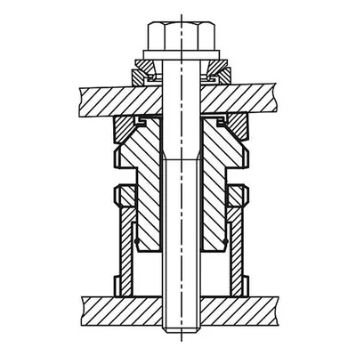 Produktbild von KIPP - HÖHENVERSTELL-ELEMENT M.KUGEL-AUSGLEICHSSCHEIBE, MIT KONTERMUTTER, D1=M4