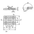 Produktbild von KIPP - SCHARNIER 92X48, THERMOPLAST SCHWARZ, KOMP:EDELSTAHL, A1=25, A2=27,5, A3