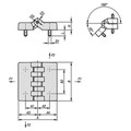 Produktbild von KIPP - SCHARNIER MIT BEFESTIGUNGSSCHRAUBE 64X64, THERMOPLAST SCHWARZ, A1=20, A2