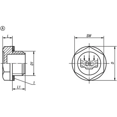 Produktbild von KIPP - VERSCHLUSSSCHRAUBE FORM:A MIT EINFÜLLSYMBOL OHNE ENTLÜFTUNG, D=28, M20X1
