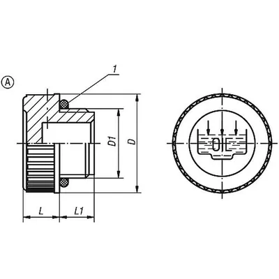 Produktbild von KIPP - VERSCHLUSSSCHRAUBE FORM:A MIT EINFÜLLSYMBOL OHNE ENTLÜFTUNG, D=68,5, G2,