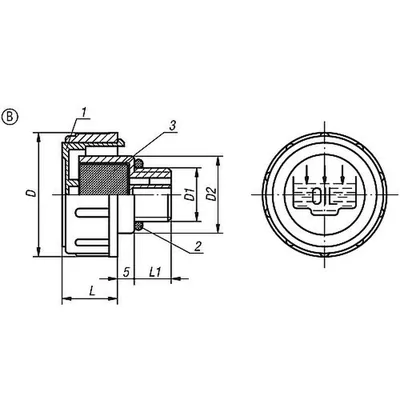 Produktbild von KIPP - ENTLÜFTUNGSSCHRAUBE MIT LUFTFILTER D1=G3/8, FORM:B THERMOPLAST, OHNE ÖLM
