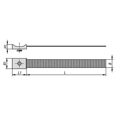 Produktbild von KIPP - KLETTBANDSOCKEL MIT KLETTBAND, B=20, L=200, Profil=B, NB=10, 10-60, POLY