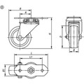 KIPP LENKROLLE OHNE FESTSTELLSYSTEM, FORM:B, D=100, B=32, THERMOPLAST, ELEKTRISCH LEITFÄHIG, KOMP:STAHL Produktbild img2 S