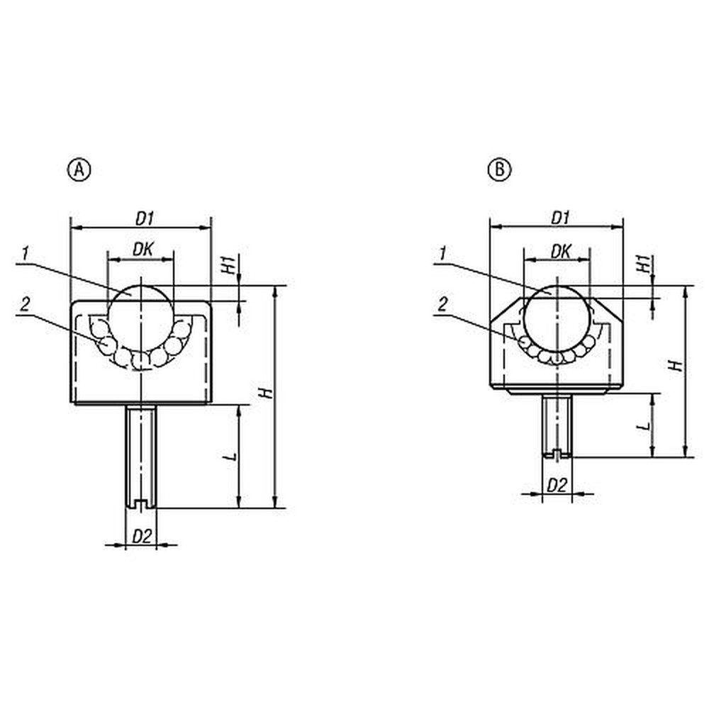 KIPP KUGELROLLE MINI D2=M03X6, FORM:B EDELSTAHL, KOMP:EDELSTAHL Produktbild img2 L