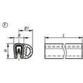 KIPP KANTENSCHUTZ-DICHTPROFIL 20000X7X10, FORM:F, PVC SCHWARZ, KOMP:EPDM L=20 METER Produktbild img2 S
