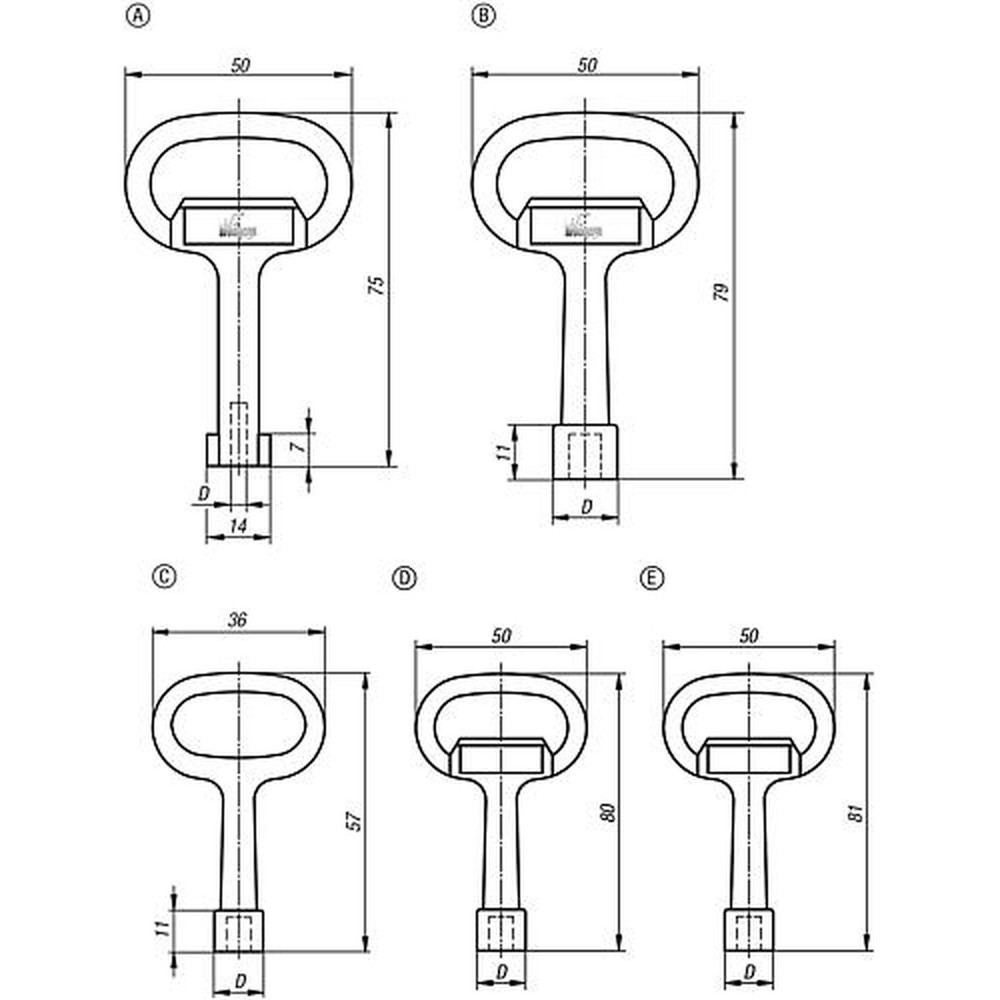 KIPP STECKSCHLÜSSEL VIERKANT 7 MM, FORM:B ZINK Produktbild img2 L