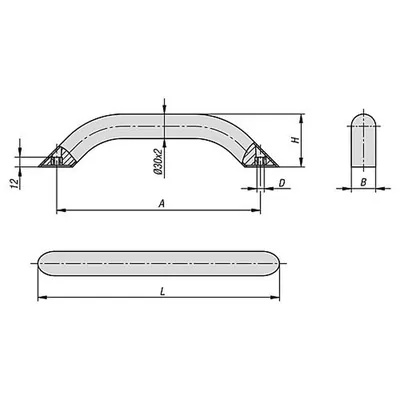 Produktbild von KIPP - ROHRGRIFF RUND, ALUMINIUM ROT RAL3003 PULVERBESCHICHTET, A=300