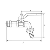 RIEGLER Kugelauslaufhahn, Edelstahl 1.4408, G 3/4 AG, DN 20 (KAH.34-ES) Produktbild