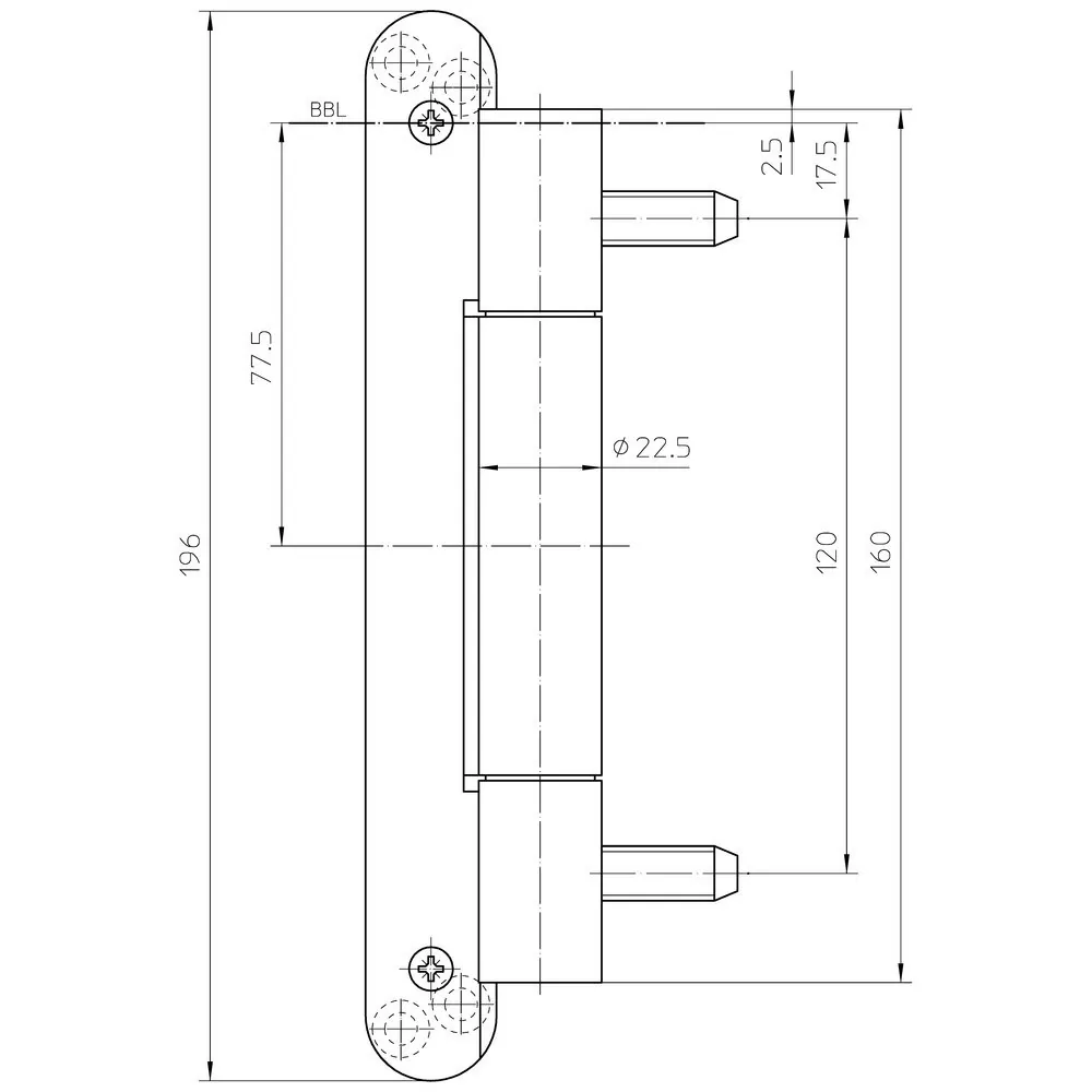 SIMONSWERK Objektband VARIANT VN 3737/160 Compact,Ø22,5,edelstahl matt Produktbild img3 L