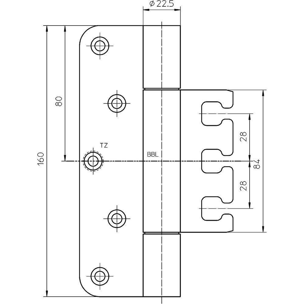 SIMONSWERK Objektband VARIANT VX 7729/160,Ø22,5,edelstahl matt Produktbild img3 L