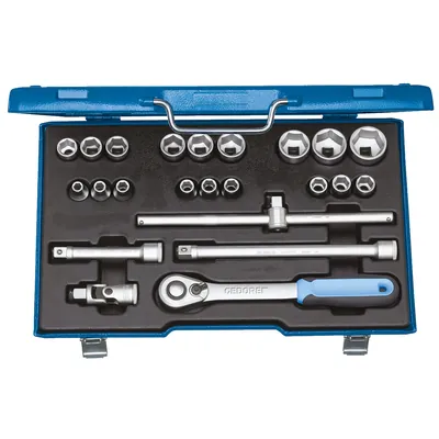 Produktbild von GEDORE - 19 EMU-20 Steckschlüssel-Satz 1/2", 23-teilig, 6-kant, 8-32 mm