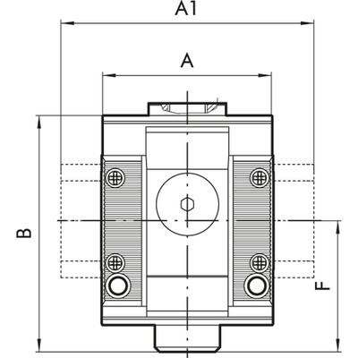 Produktbild von RIEGLER - Luftabnahme 4-Wege »SYNTESI«, BG2, G 1/2, Abg. 1x G 3/8, 3x G 1/4 (56
