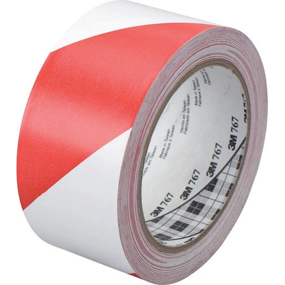 3M Gefahrenmarkierungsband&nbsp;767i, Rot/Weiß, 50 mm x 33 m Produktbild img4 L