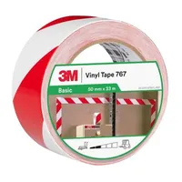 3M Gefahrenmarkierungsband&nbsp;767, Rot/Weiß, 50 mm x 33 m, 12 Rollen, Einzelverpackt Produktbild