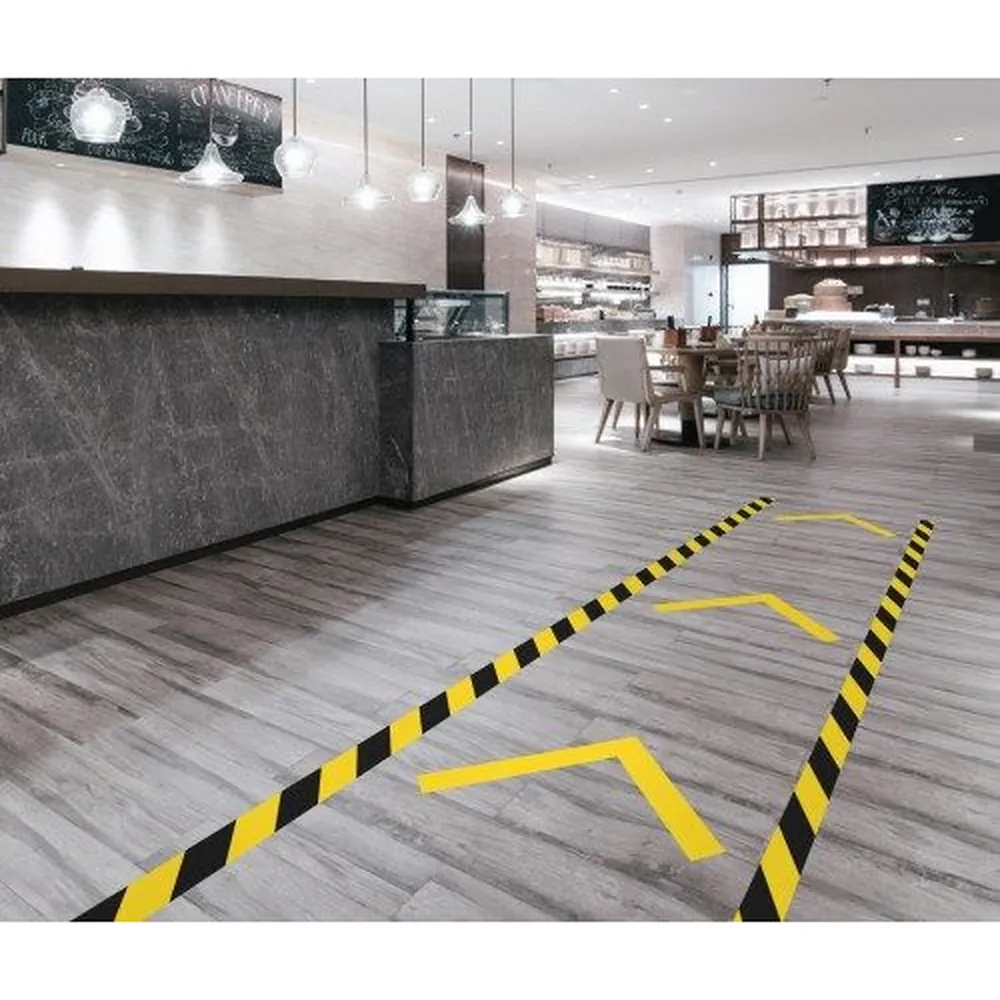 3M™ Gefahrenwarnband 766, Gelb/Schwarz, 50 mm x 33 m, 12 Rollen, Einzeln praktisch verpackt Produktbild img4 L