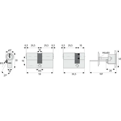 Produktbild von ABUS - Profildoppelzylinder C83 N 45/55mm, 3 Schlüssel, gleich schließend