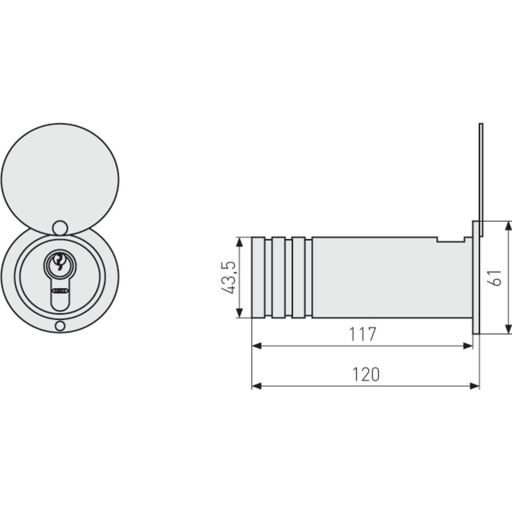 ABUS OB-Schlüsseltresor, KeySafe 729, Zylindergehäuse herausnehmbar, Edelstahl Produktbild img3 L