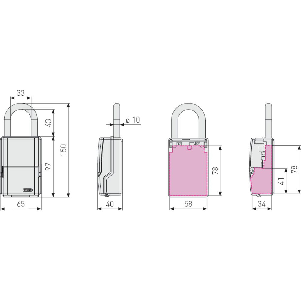 ABUS OA-Schlüsselbox, mit Zahlenschloss, KeyGarage Mini 737, grau Produktbild img2 L