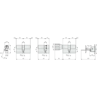 Produktbild von ABUS - Türzylinder A93KNP Z55/K45 vs.