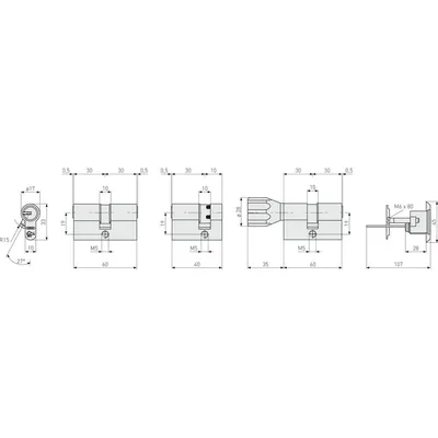 Produktbild von ABUS - Profil-Knaufzylinder,ECK660,BLZ65/K35,10-stiftig, gl.,Messing matt Nicke