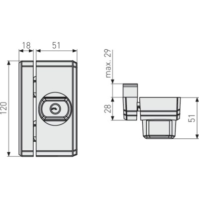 Produktbild von ABUS - Zusatzschloss FTS96, weiß, abschließbar, verschiedenschließend