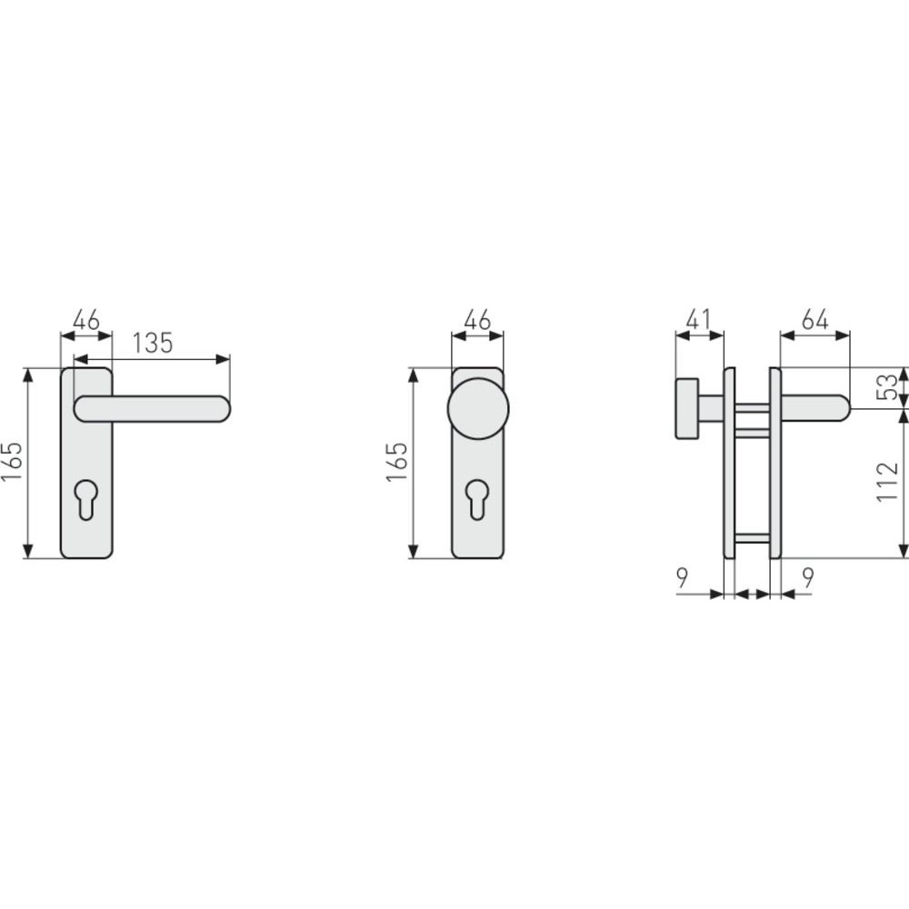 ABUS FH-Drückergarnitur,Kurzschild,eckig KFG SB-Header,PZ,9/72,schwarz Produktbild img6 L