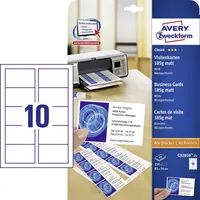 Produktbild von AVERY™ Zweckform - Zweckform C32010-25 Classic Visitenkarten, 85 x 54 mm, beids