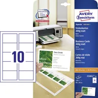 Produktbild von AVERY™ Zweckform - Zweckform C32011-25 Superior Visitenkarten, 85 x 54 mm, eins