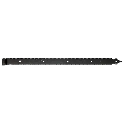 Produktbild von ALBERTS - Ladenband,gerade,m.Zierspitze,randgehämmert,vz.schwarz,LxB820x45mm,Ro