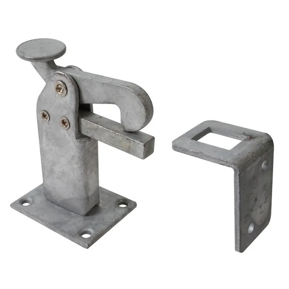 ALBERTS Torfeststeller, feuerverzinkt, zum Aufschrauben, Höhe 95 mm, Platten BxT 65x50mm Produktbild img1 L