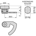 Produktbild von BASI - Hebelschloss - HS 358 / 359, für BASI Geldkassetten (EGK 150 Euro), 2 Sc