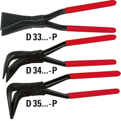 Produktbild von BESSEY® - Falzzange 90° gebogen (PVC-beschichtete Griffe) D35-60-P