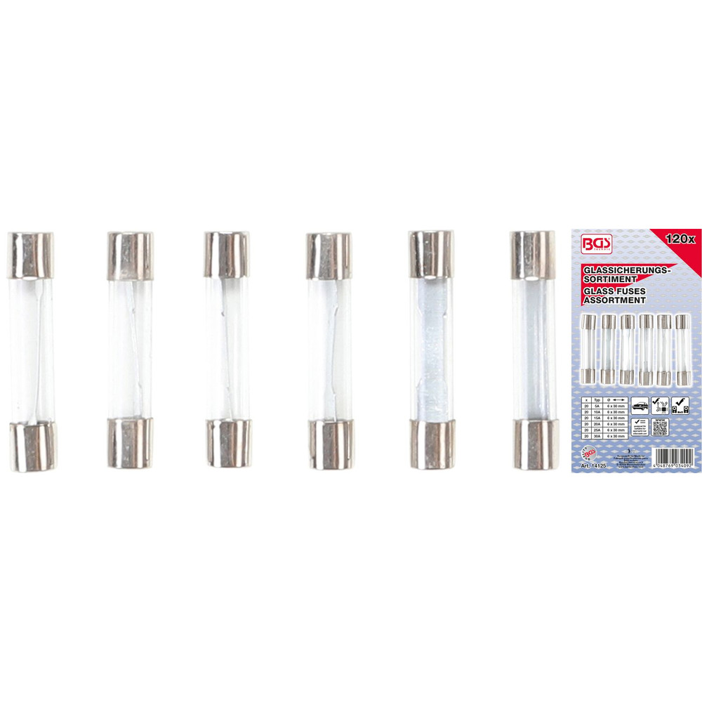 BGS Glassicherungen-Sortiment 120-teilig Produktbild img1 L