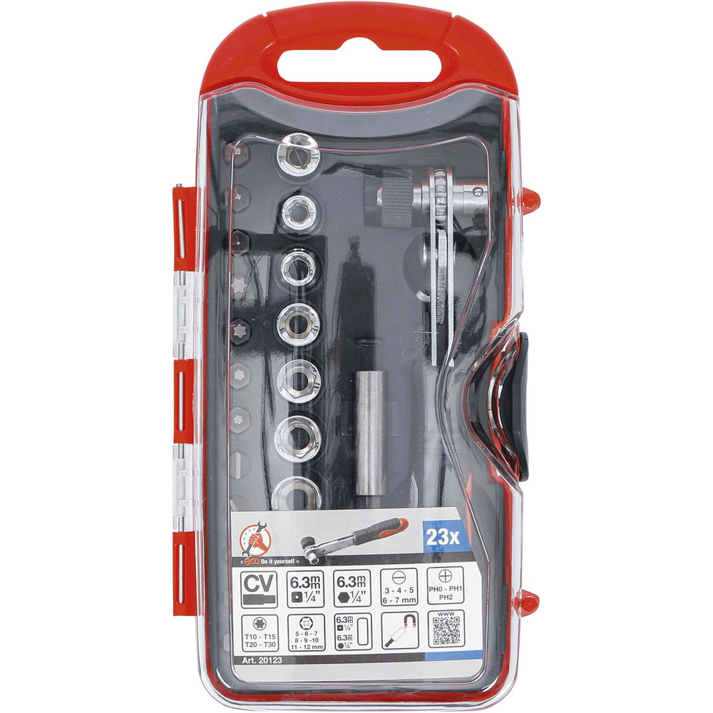 BGS Diy Bit-/Steckschlüssel-Einsatz-Satz mit Bit-Knarre 23-teilig Produktbild img2 L