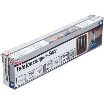 Produktbild von BGS Diy - Telefonzangen-Satz gerade / gebogen 260 - 285mm 3-teilig