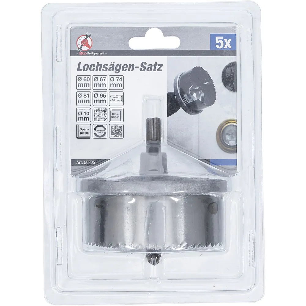 BGS Diy Lochsägen-Satz ø60 - 95mm Tiefe 35mm 5-teilig Produktbild img2 L