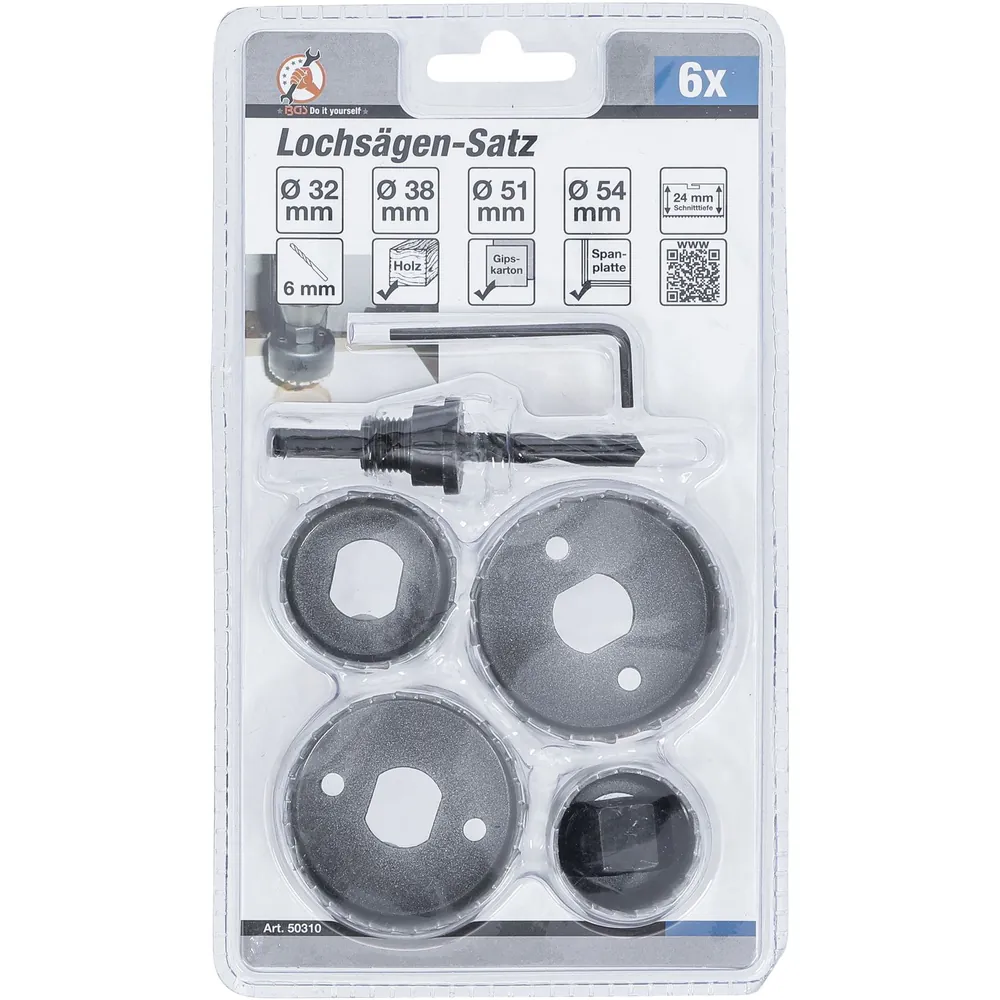 BGS Diy Lochsägen-Satz ø32 - 54mm Tiefe 24mm 6-teilig Produktbild img2 L
