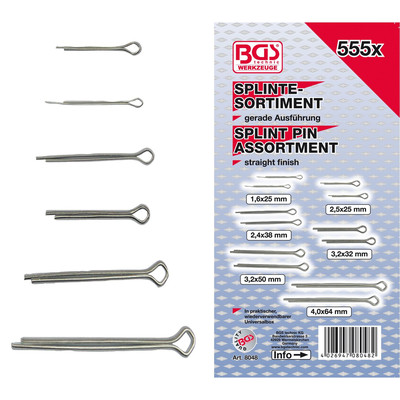 Produktbild von BGS - Splinte-Sortiment ø1,6 - 4,0mm 555-teilig