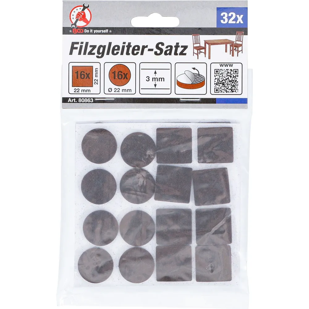 BGS Diy Filzgleiter-Satz braun 32-teilig Produktbild img2 L